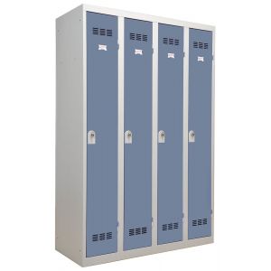 Vestiaire industrie propre 4 cases gris perle-bleu