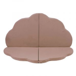 Image de Tapis 120x120x5 cm velours fleuri beige