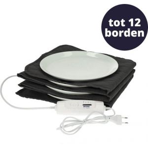 BREND BR-2209 Chauffe-assiettes &eacute;lectrique jusqu'&agrave; 12 assiettes - 4 niveaux de temp&eacute;rature jusqu'&agrave; 70&deg;C - Couvercle lavable - Plaque chauffante - Anthracite