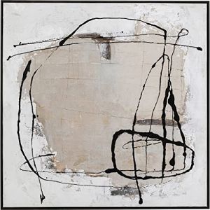 Kare Design Tableau encadr&eacute; Dust Gris 100x100cm Toile D&eacute;coration murale Oeuvre d'art