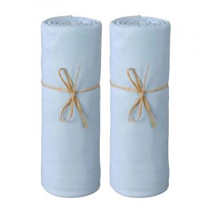 Univers décor Lot de 2 Draps housse lit bébé 60 x 120 cm / 100% coton / 57 fils/cm² - 1 Ciel + 1 Ciel