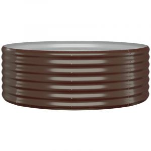 Jardinière bac lit surélevé plantes fleurs terrasse jardin de jardin acier enduit de poudre marron