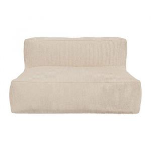 Canap&eacute; 2 places en velours c&ocirc;tel&eacute; beige NOUMARA