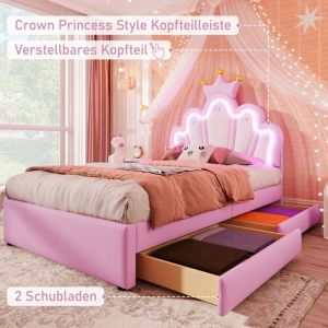 Lit adulte 140x190 cm capitonn&eacute; en tissu boucl&eacute; blanc ivoire, t&ecirc;te de lit &agrave; oreilles, sommier &agrave; lattes inclus