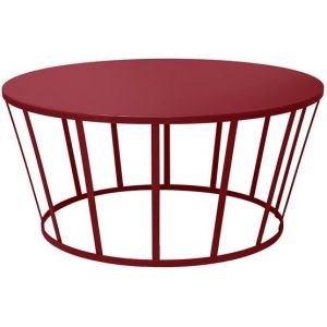 Image de Petite friture Table basse Hollo / Ø 70 x H 33 cm bordeaux en métal