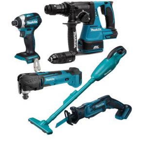 Makita Pack de 5 outils 18V (DTD154/DJR183/DHR243/DTM51/DCL180) + 3 batteries 5Ah + chargeur - DLX5045TJ