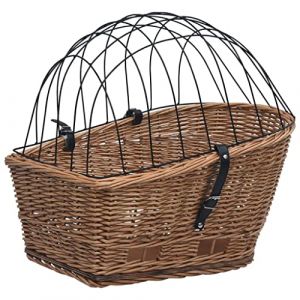 VidaXL Panier Arriere De Velo Avec Couvercle 55x31x36 Cm Saule Naturel