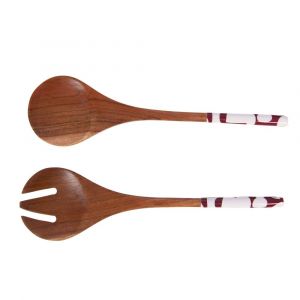 Amadeus Lot de 2 couverts rouge en bois