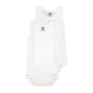 Image de Petit Bateau Body Garçon Blanc 18 mois lot de 2