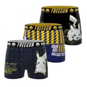 Freegun Boxers Lot de 3 boxers homme Pokemon