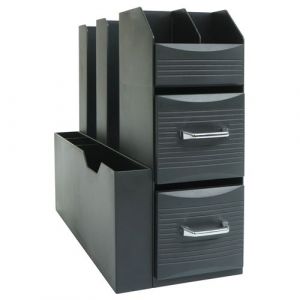 Mendler Organiseur de bureau HWC-L97 2 tiroirs et 7 compartiments 29x14x33cm