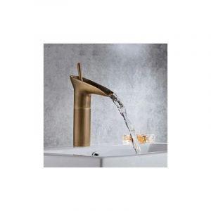 Robinet de lavabo de salle de bain en cuivre antique simple et moderne pour cuisine/salle de bain à domicile, robinet d'eau chaude et froide durable