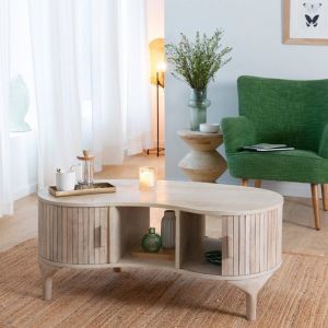 Table basse en bois de manguier Macha - Bois clair