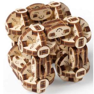 Image de Ugears Flexi Cubus Jouet Mécanique Flexi Cube à Construire Puzzle 3D en Bois Anti Stress pour Enfants et Adultes Améliore l'Attention et la Concentration 144 Pieces Idée Cadeau Parfaite