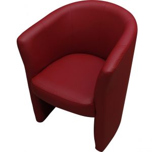 Alter Fauteuil avec rev&ecirc;tement en &eacute;co-cuir, couleur rouge, 65 x 78 x 60 cm