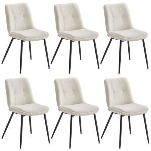 Lot de 6 chaises salle à manger pour salle à Manger blanc crème