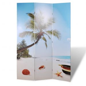 VidaXL Cloison de s?paration pliable 120 x 170 cm Plage