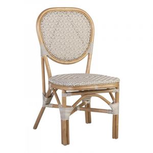 Décoration d'Autrefois Set de 2 chaises en rotin blanc