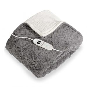 Cecotec Couverture chauffante HeatConfort ThermalBlanket Sherpa. Couverture électrique 160x130 avec arrêt Automatique et 9 Niveaux de température réglables.
