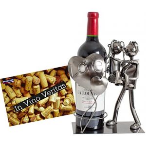 Brubaker Porte-bouteille de vin Sculpture en métal « Lovers »
