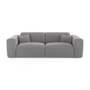 Canapé convertible express dunlopillo 140cm tissu tramé gris clair