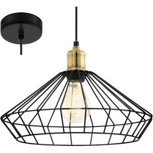 Eglo Lampe suspendue DENHAM Noir et marron 49788