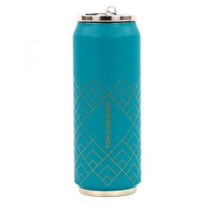 Image de Yoko Design Canette isotherme Art déco - Bleu canard - 500 ml