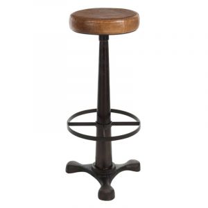 Prix Tabouret Design Cuir & Métal Molda 80cm Marron