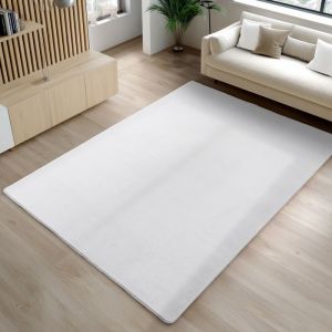 Carpetsale24 Tapis Blanc 140x200 cm Lavable Antidérapant et Doux tapis uni Salon et Chambre