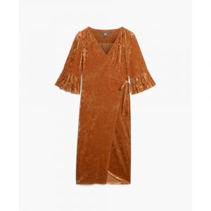 Superdry Robe portefeuille mi-longue en velours femme