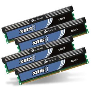 Image de Corsair CMX8GX3M4A1600C9 - Barrettes mémoire XMS3 4 x 2 Go DDR3 1600 MHz CL9 240 broches