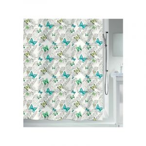 Spirella Rideau de douche Polyester PAPILLONS 180x200cm Vert - Vert