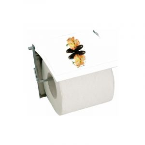 MSV Porte Rouleau Papier Wc Mural MDF & Inox MANILLA Blanc - Blanc