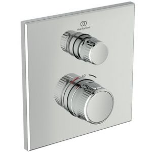 Ideal Standard Mitigeur thermostatique à encastrer Ceratherm Navigo Design carré 1 sortie Chromé