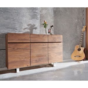Commode Live-Edge 147 cm acacia marron 3 portes 3 tiroirs