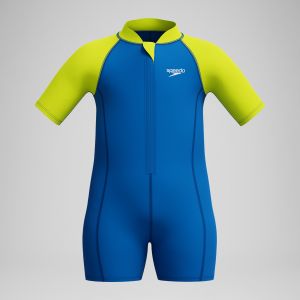 Speedo Learn to Swim Essential Wetsuit Neoprene Suit | Swimming Lessons | Soft Touch | Neoprene Maillot de Bain pour Garçon, Turkish Sea, 6 Mois-9 Mois