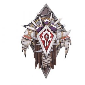 Nemesis Now World of Warcraft Horde Plaque murale 30 cm, r&eacute;sine, rouge, produit officiel World of Warcraft, d&eacute;coration murale de jeu, pi&egrave;ce d'affichage de jeu, coul&eacute;e dans la r&eacute;sine la plus fine,