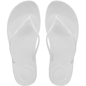 Image de FitFlop Iqushion Ergonomic Flip-Flops, Sandales Bout Ouvert Femme, White (Urban White), 37 EU