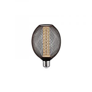 Paulmann 29087 metallic glow edition standard 230V led globe E27 spiral 4,2W 200LM 110MM noir métal 1800K PL29087