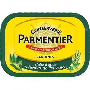 PARMENTIER - Sardines Huile Olive Et Herbes De Provence 135G - Lot De 4