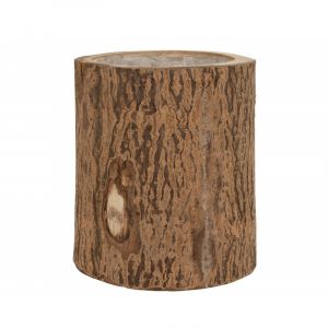 J-Line Cache-pot en bois de paulownia naturel 28x28x32 cm