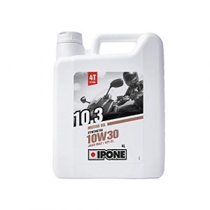 Ipone Huile Moto 4 Temps 10W30 10.3 - Semi-Synthétique – Pour motos de route - Protection du moteur – Lubrification Optimale - Résistance à l'usure - 1L