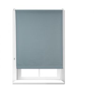Relaxdays Store enrouleur occultant lot de 2 sans perçage protège de la chaleur portes fenêtres 90x160 cm tissu 86 cm gris