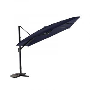 Parasol D&eacute;port&eacute;e Carr&eacute; Inclinable 5 Positions Bleu Chin&eacute; - 3 X 3 M