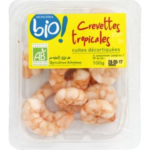 Image de Monoprix Bio Crevettes tropicales cuites décortiquées