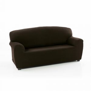 Image de SOFAKOVER Housse de canap&eacute; Pocket Super &eacute;lastique, pour canap&eacute; 3 Places, au Design Exclusif, Respirante, Confortable et Durable, Facile &agrave; Installer, 180-220 cm, Couleur Marron