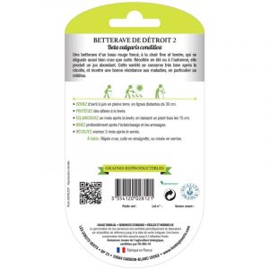 Les doigts verts Graines Betterave de Détroit 2 BIO