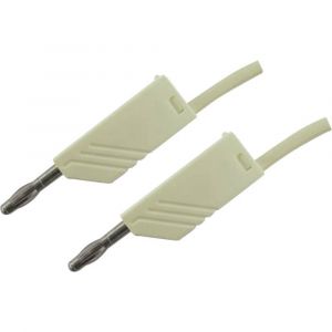 SKS Hirschmann Cordon de mesure 934061107 [ Banane m&acirc;le 4 mm - Banane m&acirc;le 4 mm] blanc 0.5 m 1 pc(s)