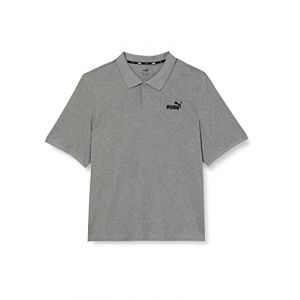Puma Polo piqué Essentials homme, Noir/Logo Chat, Taille S, Vêtements