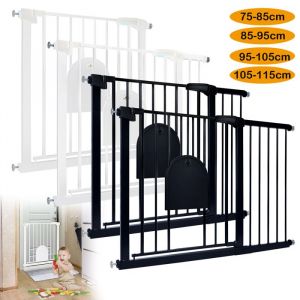 Aufun Barri&egrave;re De S&eacute;curit&eacute; Porte Et Escalier, Pour Espace De 95 -105 Cm, Barri&egrave;re De S&eacute;curit&eacute; Pour Chien Avec Chati&egrave;re - Noir